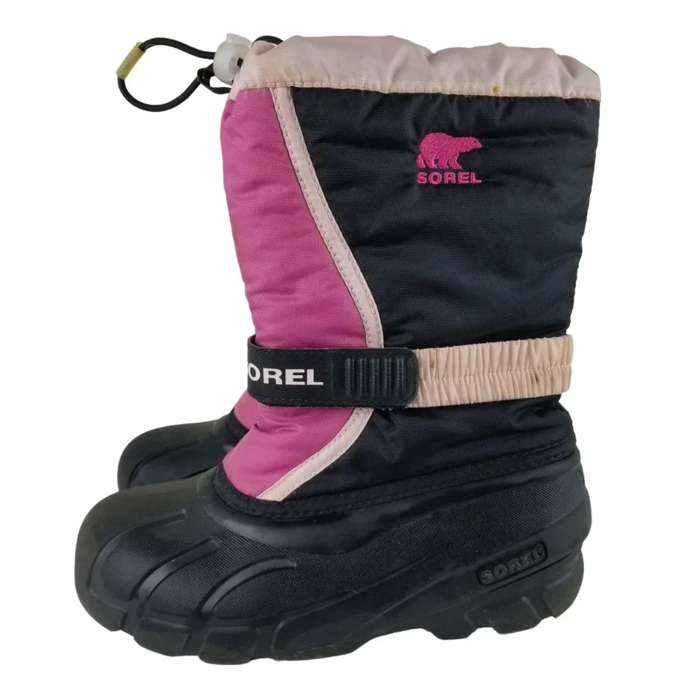Sorel Girls Sz 3‎ Pink Warm Winter Show Boots Insulated Waterproof